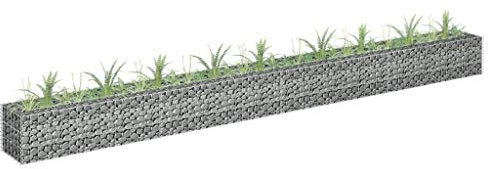 XIAOGUANG Railway Sleepers Garden Raised Bed Galvanized Steel Silver Gabion Raised Bed Galvanised Steel 360x30x30 cm