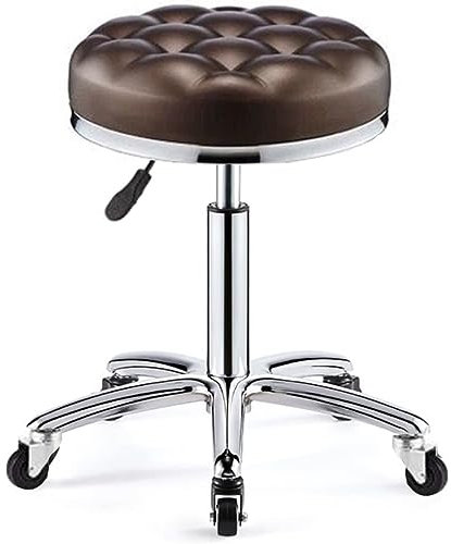 GIZNXBA Barhocker Schwarz Barstuhl Höhenverstellbar Mit Rollen Tresenhocker Küche Drehbar Bistrohocker Hydraulisch Höhenverstellbar Für Küche Salon Bar Büro (Color : /Dark Brown A)