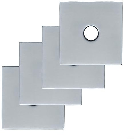 4 Stück 8,9 cm große Duschflansch quadratische Sanitär-Abdeckplatten, universelle große Ersatz-Rosetten-Abdeckplatte zum Abdecken von Lücken, Löchern, passend für alle Standard-1,27 cm Rohre