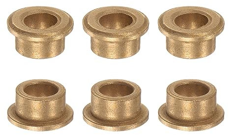 QUARKZMAN 6Stk Flansch Lager Hülse 8mm Bohrung 12mm AD 8mm Länge 2mm Flansch Dicke Bronze Buchse Selbstschmierende Gleitbuchsen Hülse für Industrieanlagen