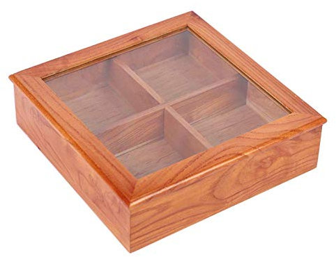 NZPOST Bandeja multifunción de Madera para refrigerios, frutero con Tapa, diseño de Compartimento Que le Permite Colocar refrigerios de Diferentes Gustos (26 cm)