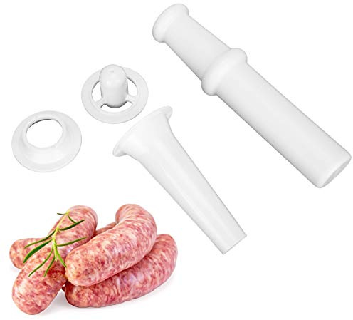 SUNFECILI Universal Food Pusher Sausage Filler Nozzle Kubbe Attachment Kit for Kitchen Aid Stand Mixers,Food Grinder Attachment for Size 5 Meat Grinder