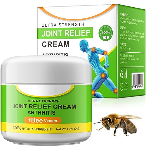 Bienengiftsalbe, Bienengift Gelenk Knochenpflegecreme, Bee Venom Pain Creme, Arthrose Beruhigende Linderung Gelenkschmerzen,Muskelschmerzen, Muskelkater und Schwellungen nach Prellungen Verletzungen