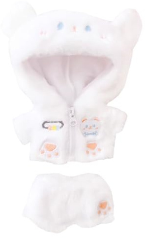 niannyyhouse 10 cm ~ 15 cm 20 cm 40 cm Plüschpuppe Kleidung Hoodie Hose Milchbär Outfit Puppe Zubehör Dress Up (20 cm)