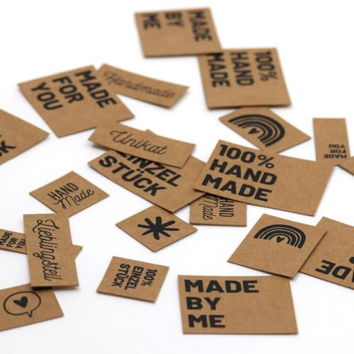 SNAPPAP Label Bogen | verschiedene Designs | DIY Labels für Bekleidung (Handmade (40 Labels))