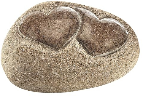 Kobolo Dekostein Heart aus Naturstein Stein mit Herzmotiv 25x25x15 cm