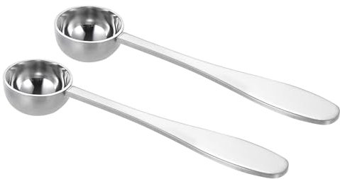 QUARKZMAN 2Pcs Cuillères-Doseuses de 5 ml, Cuillère à Mesurer en Acier Inoxydable pour Thé en Vrac, Argent
