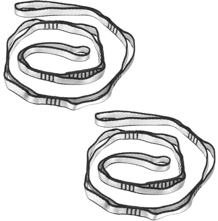 PATIKIL 2er Pack Daisy Chain Straps mit 8 Schlaufen Silber Ton | Starke Klettergurt Verstellbare Nylon Kette Schlinge, für Aerial Yoga Hängematte Schaukel