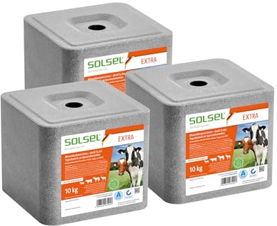 Solsel Leckstein EXTRA 1/3 30 kg für Rinder Pferde Ziegen Wild | 3 x 10 kg Essenzielle Mineralien & Spurenelemente | Fördert Vitalität und Gesundheit