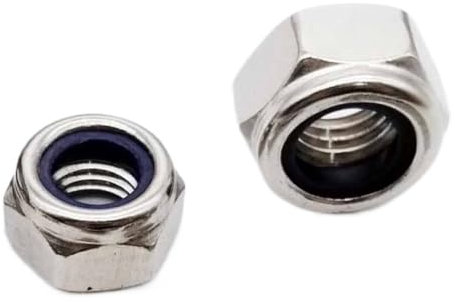 AYYSSM 2/5/10/50X M2- M16 304 Edelstahl Sechskant Sechskant Nyloneinsatz Selbstsichernde Mutter Nylock-Mutter Kontermutter(M2.5 50pcs)