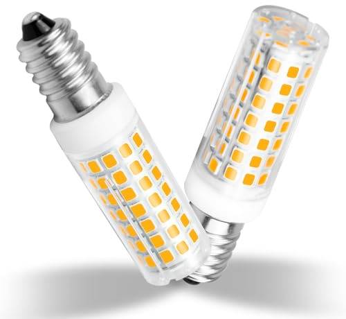 TZHILAN E14 LED 7W Ersatz 75W Halogen Warmweiß 230V, 2er Pack | nicht dimmbar, hohe Helligkeit, kompakte Bauform, für Lese‑ und Nachttischlampen