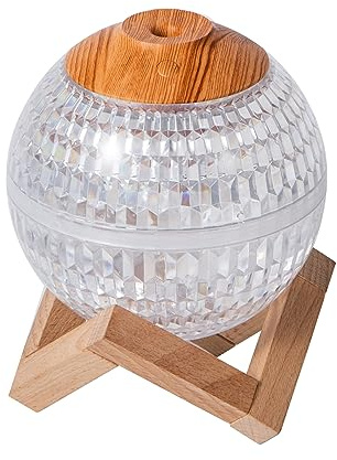 Crystal Ball Humidifier with LED Night Light | Ultrasonic Cool Mist USB Air Humidifier for Bedroom, Office & Desk | Colour Changing Ambient Lamp Aroma Diffuser Decor