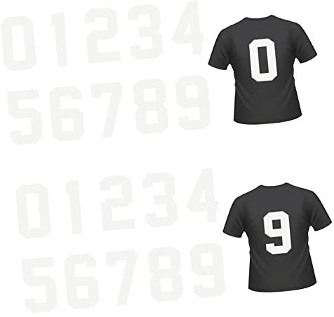 DIYEAH 20stücke Teiliges Weiße Bügelbare Zahlen-sticker Für Kleidung Textilaufkleber Zum Aufbügeln Hitzebeständige Nummern-transfers Für Diy T-shirts Und Kleidung Zubehör Einfach Anzuwend