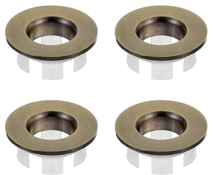 PATIKIL Sink Overflow Ring, 4 Pcs Bathroom Sink Overflow Drain Cover Sink Basin Trim Insert in Hole Round Cap for Bathroom Kitchen Basin Wash Basin, Copper