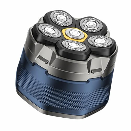 Maquinilla de afeitar para hombres calvos, 6D Rotary Magnetic Electric Razor Wet/Dry Hair Trimmer con 6 cuchillas cabeza LED pantalla tipo C recargable