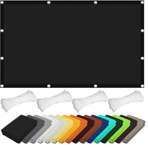 Voile d'ombrage Toile Ombrage 2.6 x 2.6 m Protection des Rayons 98% UV Terrasse Paravent Paravent de Balcon avec Le Kit de Fixation pour Patio Jardin Terrasse Balcon, Noir