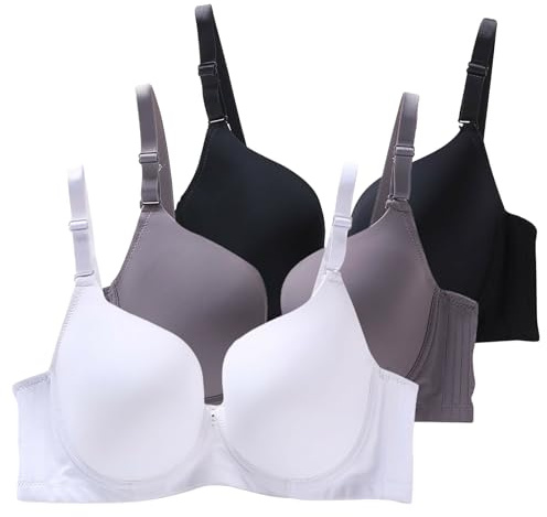 XCXC 3er Pack Damen BHS mit Bügel Frauen Spitzen-BH Leicht Perfekte Passform Klassische Anti-Sagging BH Set mit Verstellbaren Trägern für Alltag und Freizeit