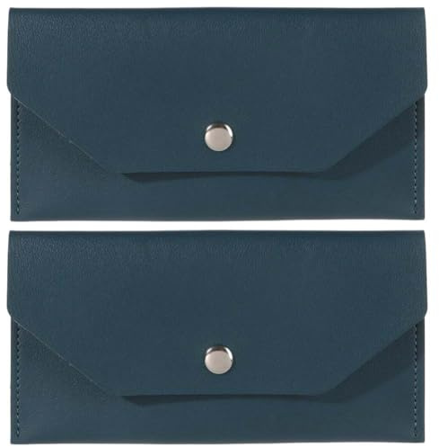 CALFOVERA 1 PCS Geldbörsen Aus Wiederverwendbarem PU Leder Budget Binder Umschläge Dunkelgrün wasserdichte Geldscheintasche Beutelhalter Retro Clutch Organizer Für Studenten Büro Reisen
