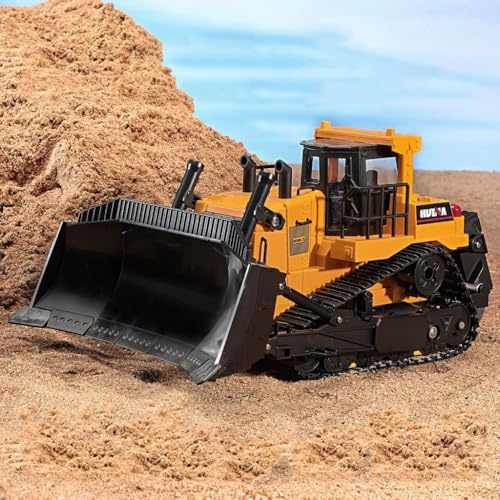 HUINA 1554 1/16 Hohe Qualität 11CH RC Modell Caterpillar Bulldozer Raupenschaber mit Fernbedienung - 2.4G Sound und Licht