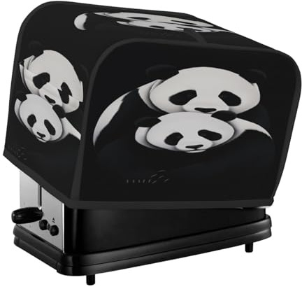Mexpekil Niedliche Pandabär-Toaster-Abdeckung, 2 Scheiben, Brotbackmaschine, wasserdicht, Küche, kleines Gerät, staubdichte Abdeckungen, Toaster, Ofenschutz, Frauengeschenk