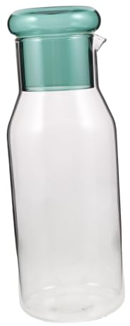 HEALEEP Jarra De Vidrio Para Bebidas Frías y Calientes Jarra De Agua Vintage Con Tapa Recipientes De Vidrio Transparente Para Té Helado Limonada Para Refrigerador y Uso Diario