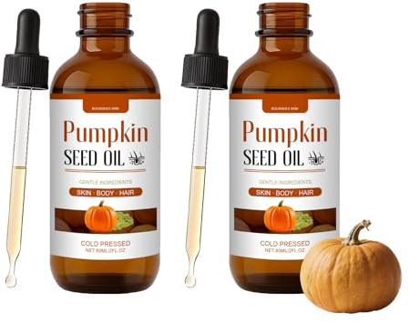 Olio di semi di zucca biologico per capelli, cuoio capelluto e pelle secca – idratante naturale spremuto a freddo per capelli secchi e danneggiati, pelle liscia e curata (2)