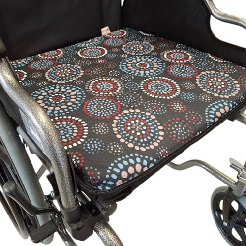 SENIORI Rollstuhlkissen Sitzkissen für Rollstuhl wasserfest Sitzerhöhung 42 x 42 x 8 cm oder 4cm Hoch Sesselkissen Autokissen Antidekubitus Kissen (1K. Kreise - 4cm)