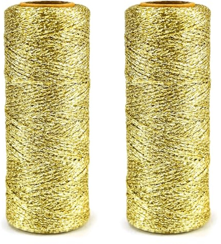JAXICREY Cordoncino dorato, 200 m, filo dorato, 1 mm, filo dorato, per fai da te, filo dorato, per lavori di bricolage, decorazioni