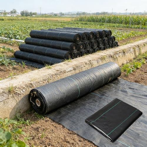 RCYONGQ Telo Pacciamatura Stabilizzazione UV, Resistente agli Strappi Telo Pacciamatura Barriere Contro Le Erbe Infestanti per Patio, Aiuole, Erba Artificiale, Prato, Vialetto(1x2m)