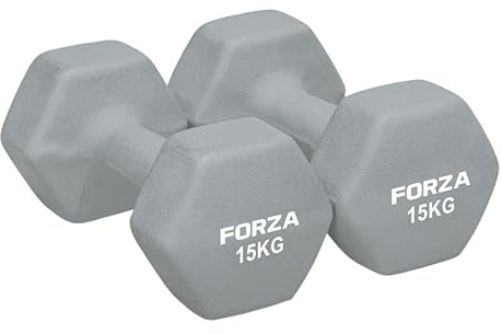 FORZA Neopren Hex Hanteln | Paar Kurzhanteln mit rutschfestem Griff - Ergonomisches Design für Krafttraining & Heimtraining - In mehreren Gewichten erhältlich