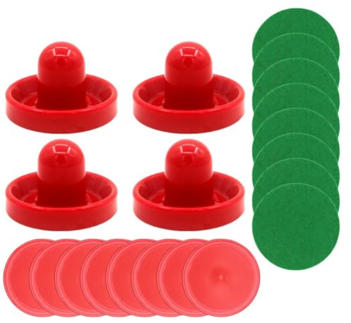 ibasenice Set Completo in Plastica Rossa di Accessori per Air Hockey Spintore e Puck Ricambi per Divertimento Familiare per Tavolo da Mini Air Hockey