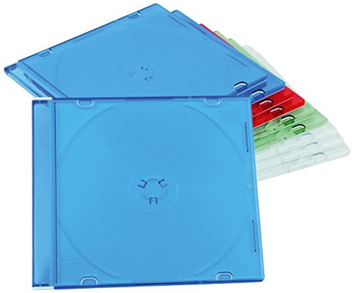 Fellowes Slimline - Custodia Vuota per 1 CD, Confezione da 10 Pezzi, Colori Assortiti
