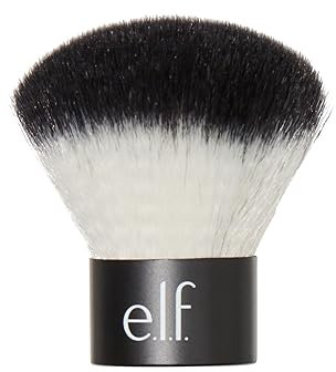e.l.f. Kabuki Face Brush, setole sintetiche, versatile, compatto, per bronzer, polvere o highlighter, morbido, assorbente, per formule liquide o in polvere, compatto, formato viaggio, 18 g (0,64 oz)