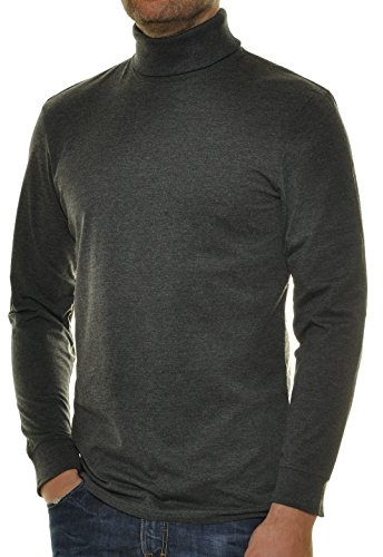 RAGMAN Basic långärmad polotröja för män, Grå (antracit-019), L
