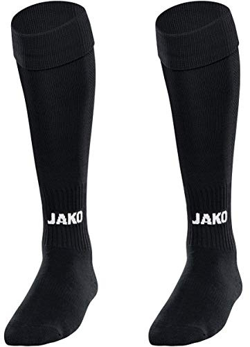 JAKO Herren Stutzenstrumpf Glasgow 2.0 Schwarz Gr. 43-46 I Sportsocken mit Ripp-Struktur am Knöchel & Baumwoll-Fuß I Stutzen mit Mesh-Einsatz an der Wade