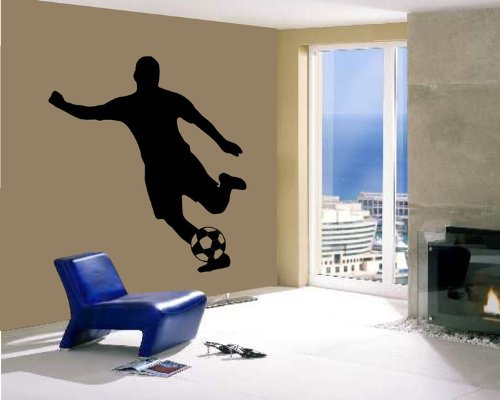 blattwerk-design Wandtattoo- Fußballer - Fussball -Spieler M070 Schwarz