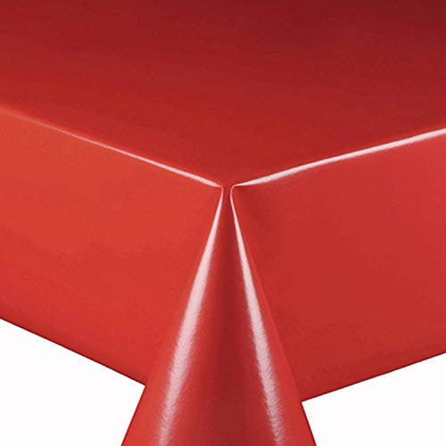 Wachstuch Wachstischdecke Tischdecke Gartentischdecke Glatt Uni Rot Breite & Länge wählbar 90 x 80 cm Eckig abwaschbar
