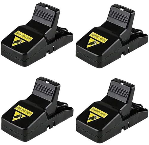BOMPOW Large Mouse Traps Rat Traps That Kill Instantly Reusable Snap Big Mice Traps Easy to Bait, 4 Pack