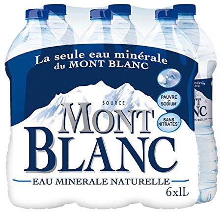 Mont Blanc - Agua Mineral Natural - 6 botellas de 1L - Precio por unidad - entrega rápida