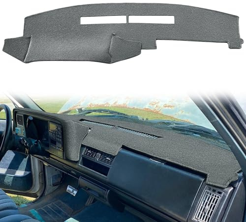 Dash Cover Mat for Chevy Chevrolet Silverado/GMC Sierra C1500 C2500 C3500 K1500 K2500 K3500 Pickup Truck 1988-1994, 1992-94 GMC Yukon/Chevy Blazer Suburban Dashboard Pad Carpet(88-94 Dark Gray) Y25