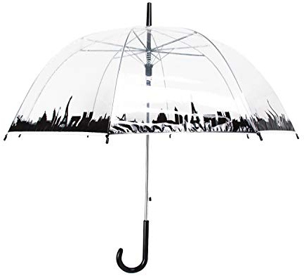 ThreeH Automatisches des Regenschirms Winddicht Reisen drucken Transparenter Regenschirm Personalisierter kompakter leichter Damen Stockschirm KS25B