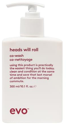 EVO heads will roll cleansing conditioner, Leicht schäumender Reinigungs-Conditioner für welliges, lockiges Haar I verleiht Geschmeidigkeit und reduziert Frizz I vegan, ohne Sulfate, 300ml