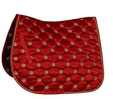 Rhinegold 415-F-RED Lucky Clover Satinschabracke, rot, Volle Größe