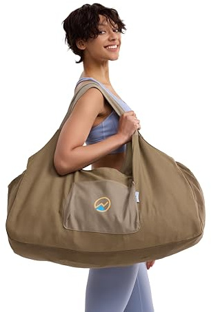 JoYnWell Yoga Mat Bag, Extra Large Yoga Bag for Pilates Mat Bag, Full Zip Yoga Mat Bags for Women and Men, 12 Oz Canvas