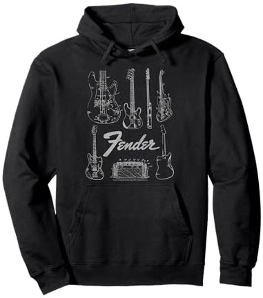 Fender Guitars & Amp Logo Felpa con Cappuccio