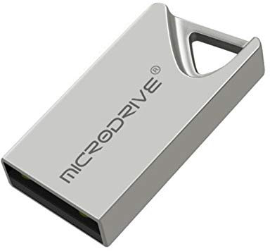 MicroDrive 16GB Extra-Small USB 2.0 Flash Drive Memory Stick - Metal Waterproof Shockproof and Anti-magnetic - Durable & Easy to Carry (Keyring included) - PC Laptop Computers Tablet etc