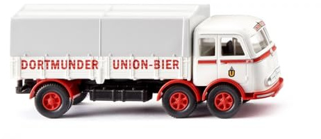 Wiking 042903 H0 Mercedes Benz LP 333 Pritschen-LKW Dortmunder Union, weiß-rot Spur HO 1:87