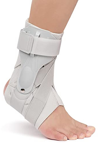 Knöchelbandage mit seitlichen Stabilisatoren und KreuzHilfsgürtel Stärkeschutz für Sportverletzungen Genesung von Knöchelverstauchungen Arthritis Zerrung Müdigkeit Fußschmerzlinderung 1 Stück (M)