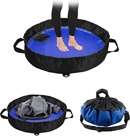 Surf Wickelunterlage, wasserdichte Neoprenanzug, Wickelunterlage, Strandtasche, Trockentasche mit Schulter- und Griffgurt, Kordelzug und Tasche zum Surfen, Kajakfahren, Wassersport (Königsblau)