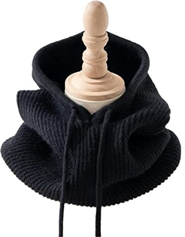 AQUETI Wintermütze Warme Mütze Männer Winter Gestrickter Kapuzenschal Warmer Schal Wickelkopftücher, Warmer Kapuzenschal Hut Strickmütze